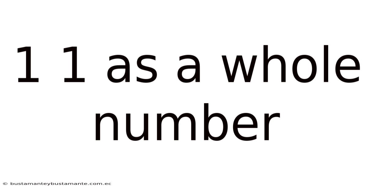 1 1 As A Whole Number