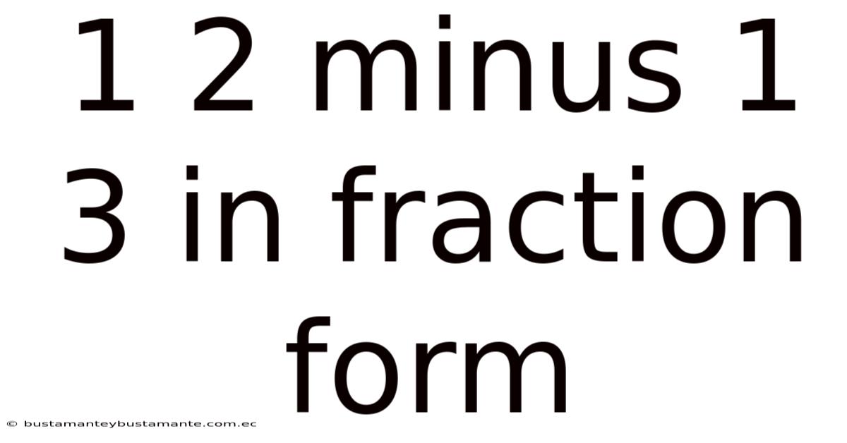 1 2 Minus 1 3 In Fraction Form