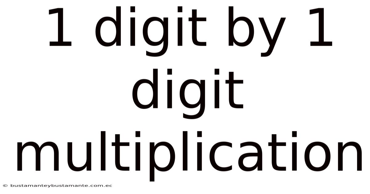 1 Digit By 1 Digit Multiplication