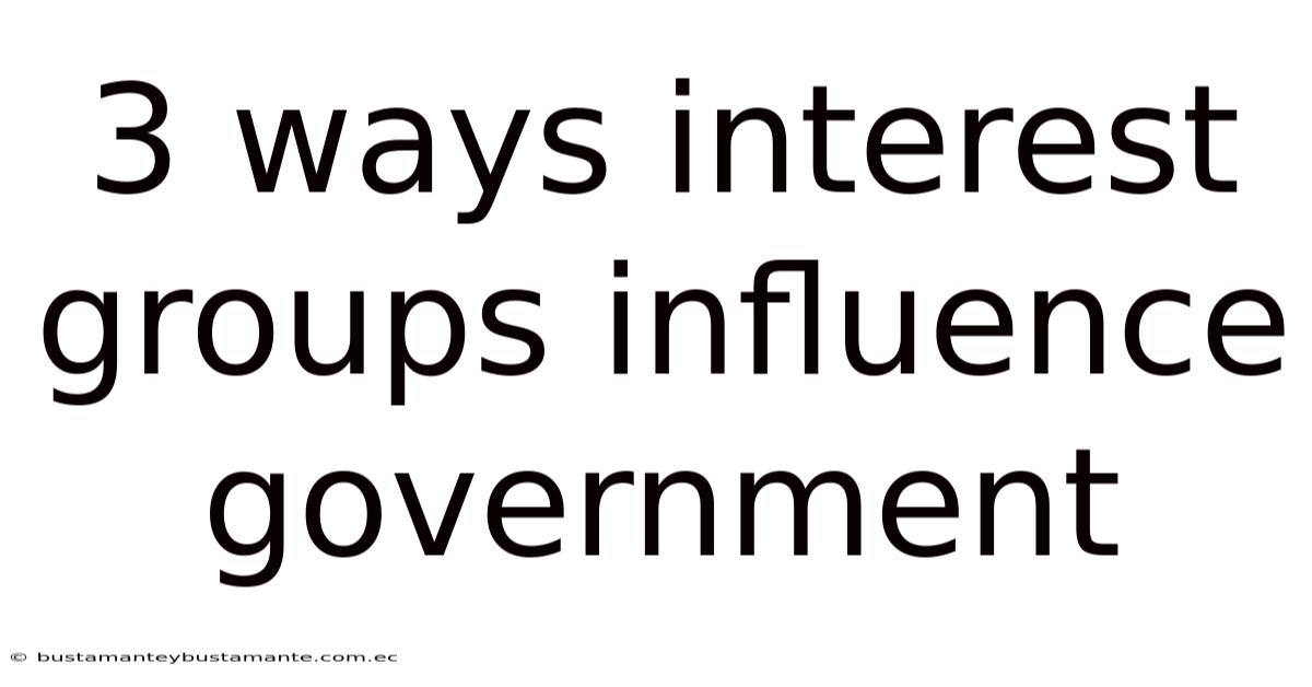 3 Ways Interest Groups Influence Government