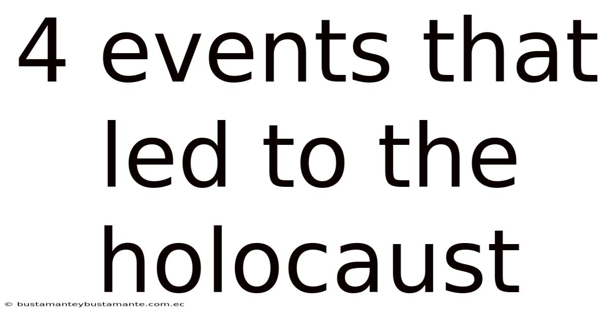 4 Events That Led To The Holocaust