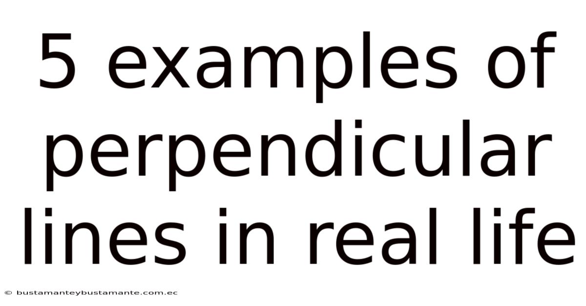 5 Examples Of Perpendicular Lines In Real Life
