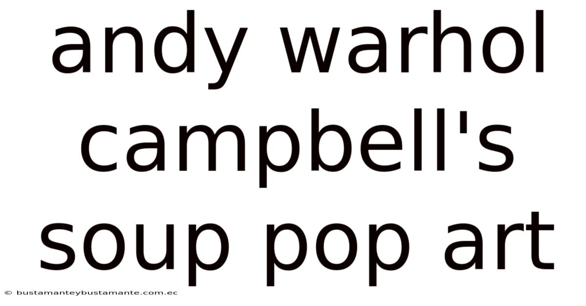 Andy Warhol Campbell's Soup Pop Art