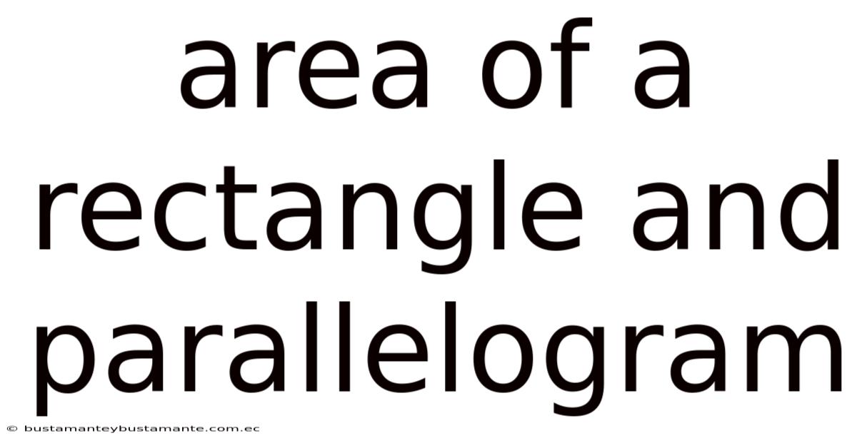 Area Of A Rectangle And Parallelogram