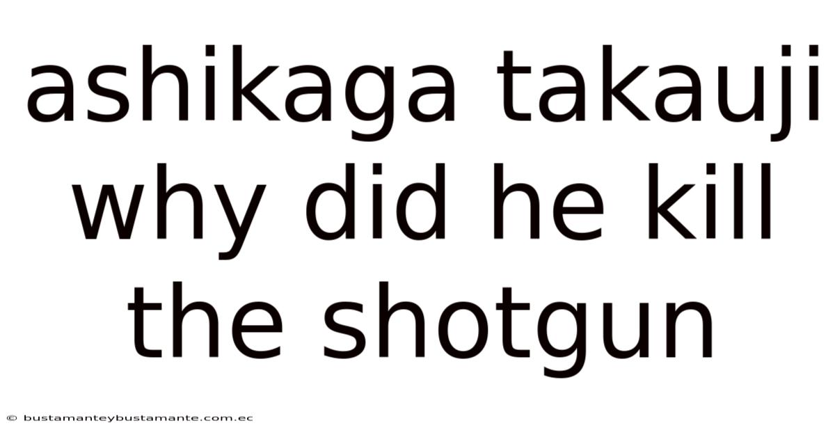Ashikaga Takauji Why Did He Kill The Shotgun