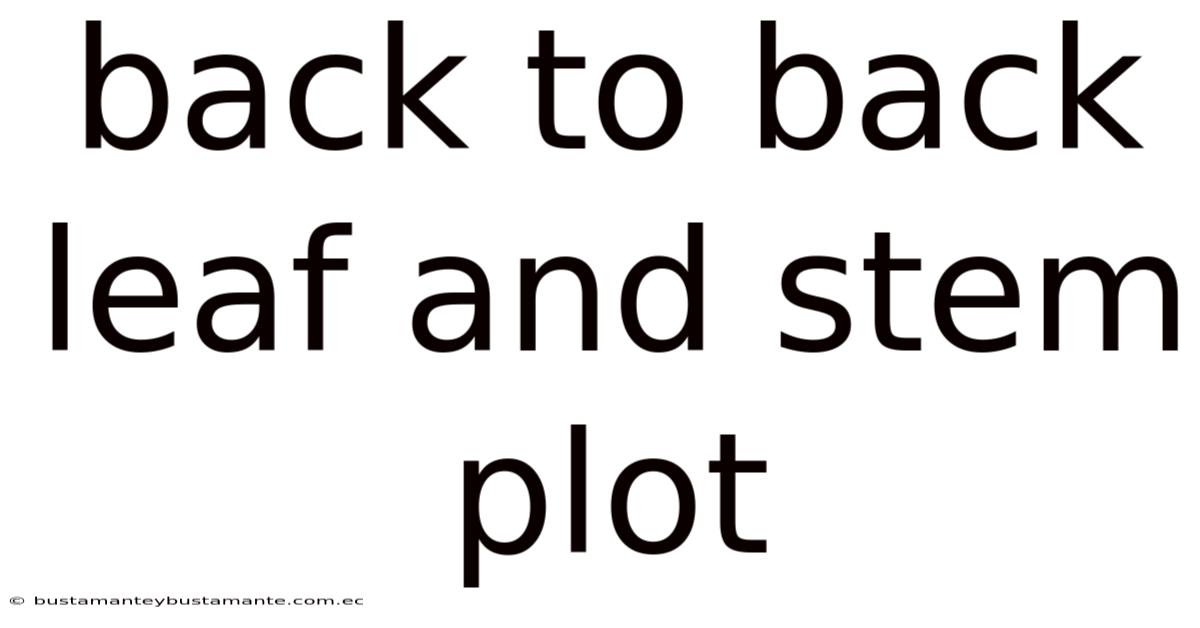 Back To Back Leaf And Stem Plot