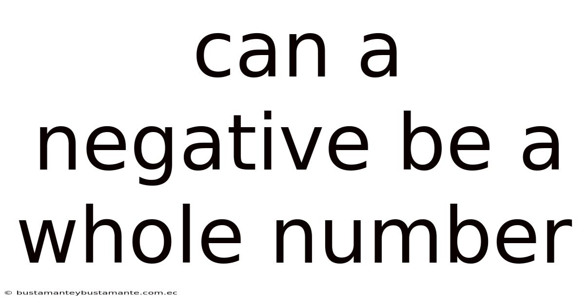 Can A Negative Be A Whole Number