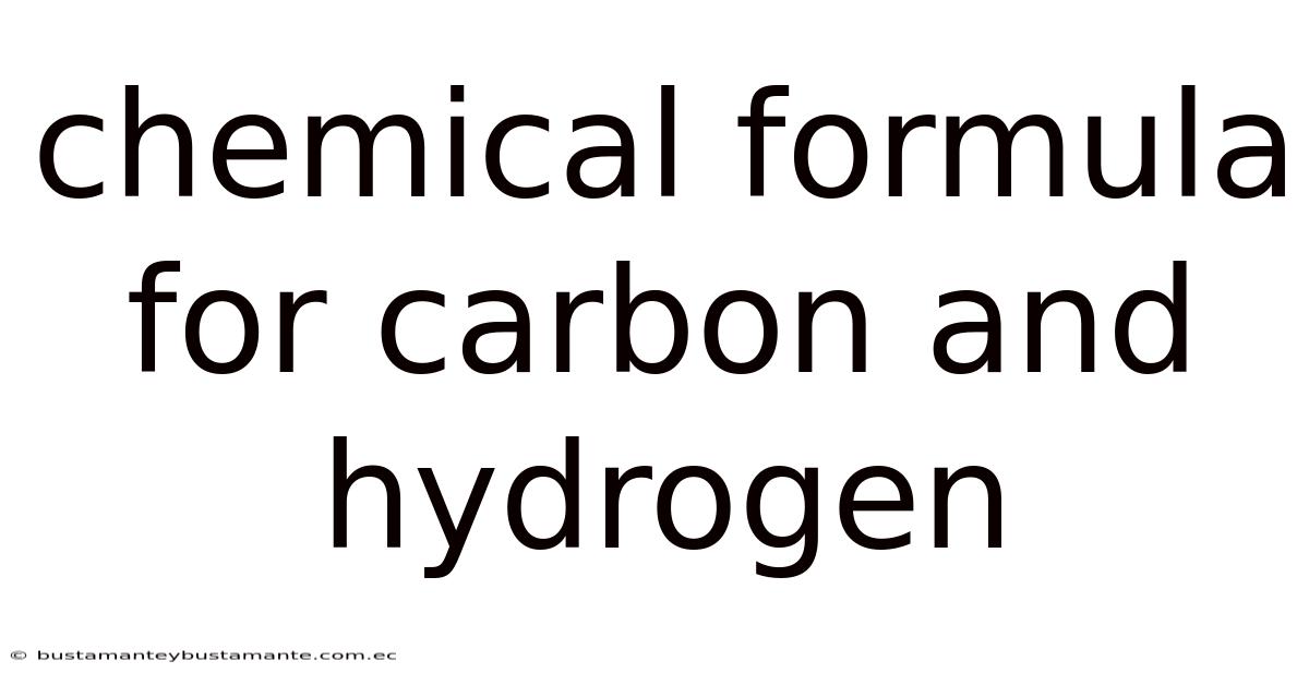 Chemical Formula For Carbon And Hydrogen