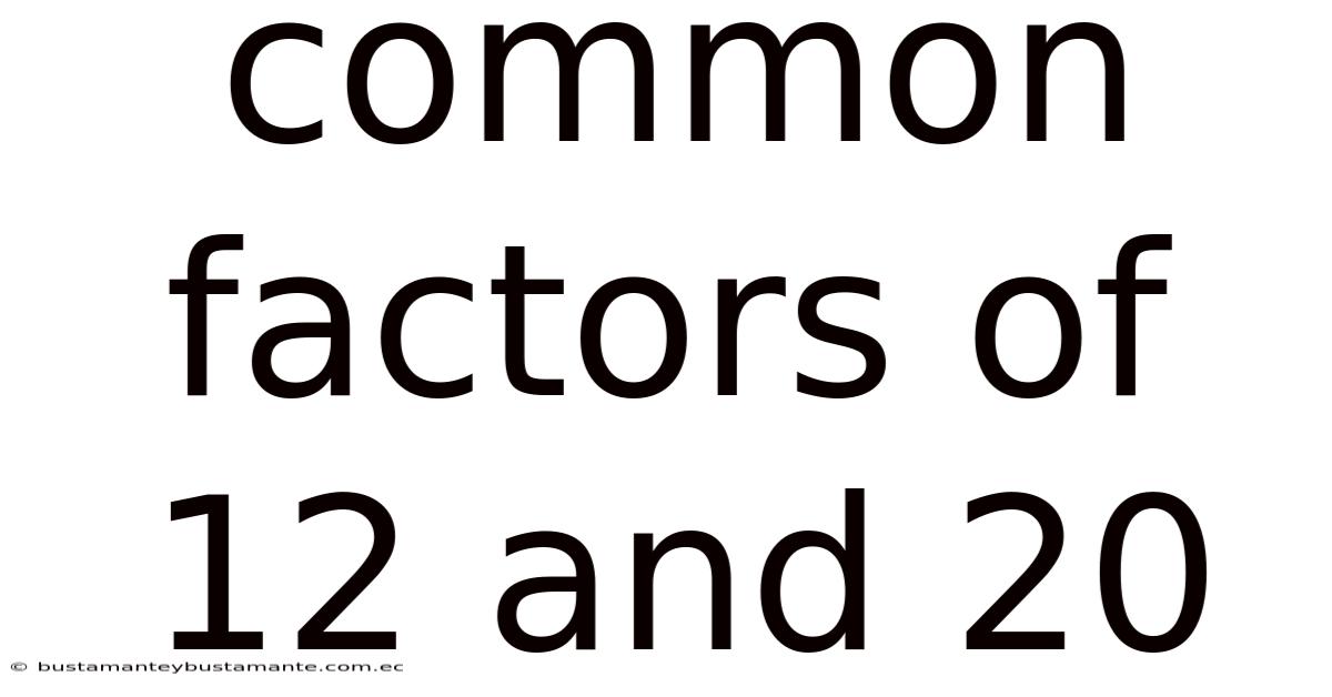 Common Factors Of 12 And 20