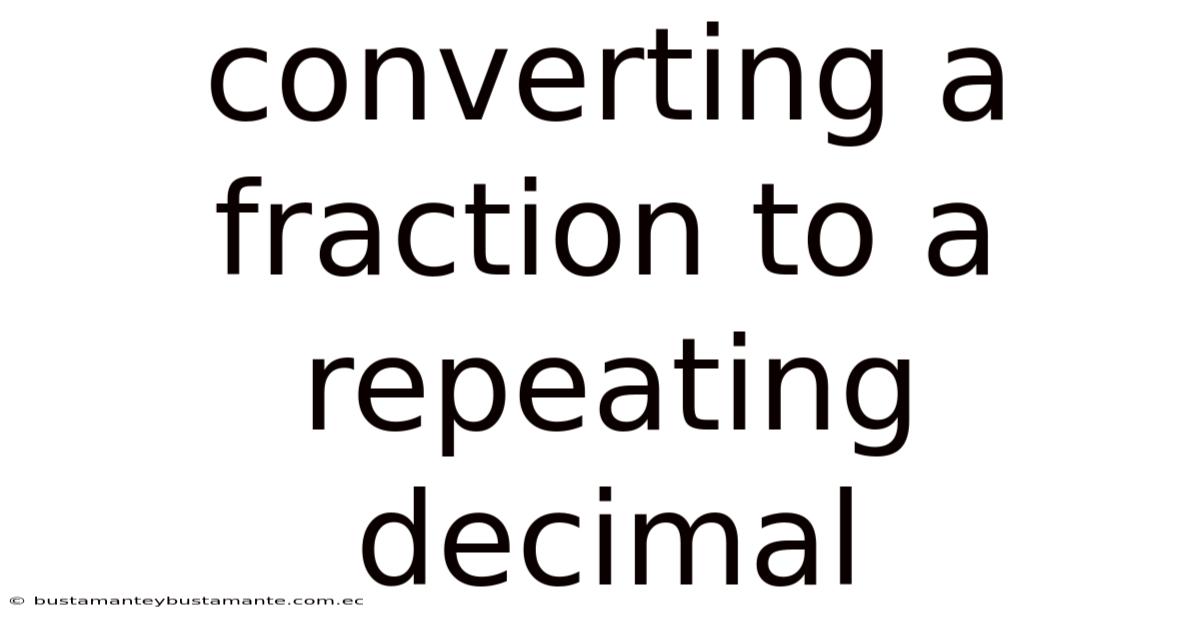 Converting A Fraction To A Repeating Decimal