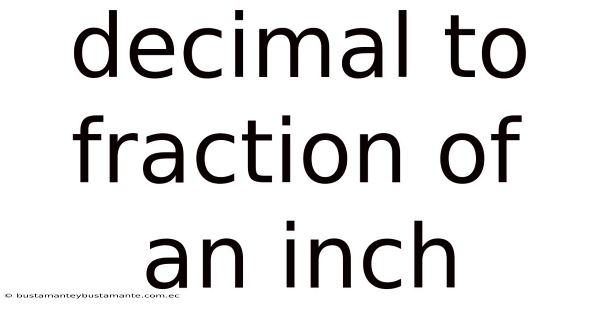 Decimal To Fraction Of An Inch
