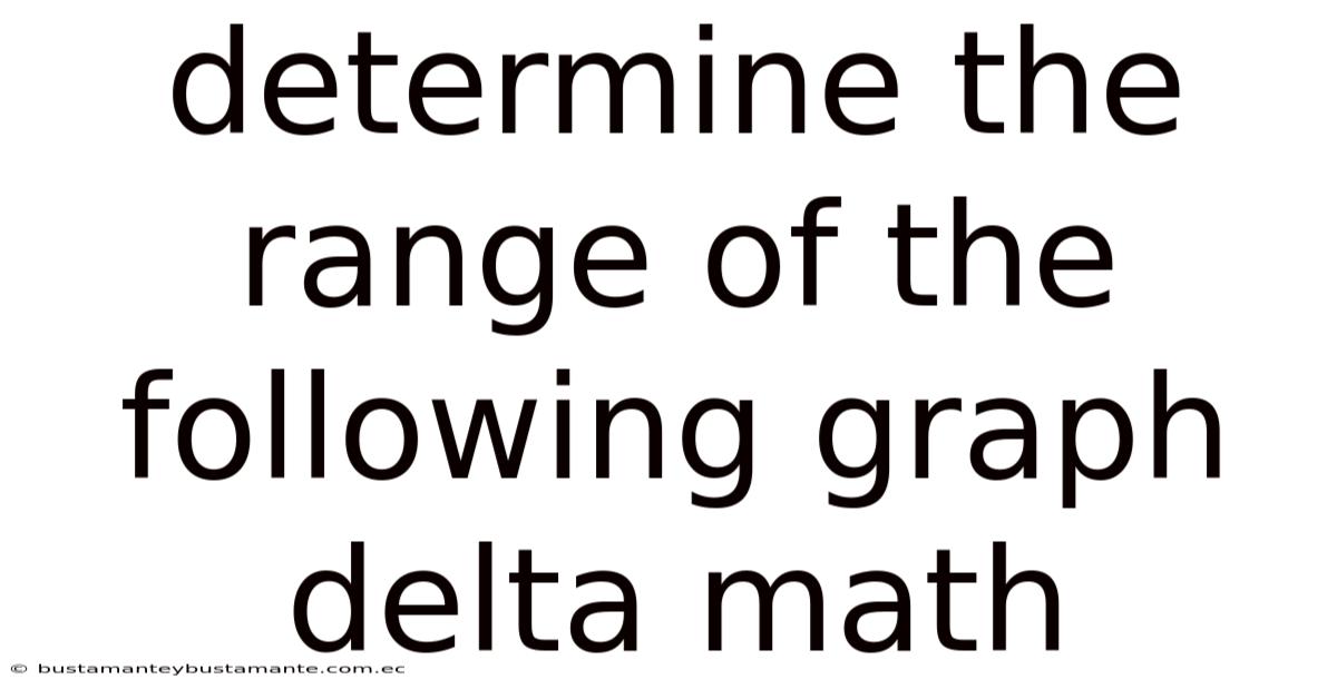 Determine The Range Of The Following Graph Delta Math