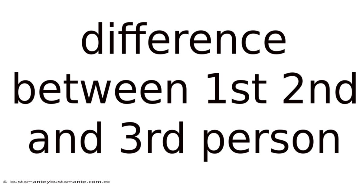 Difference Between 1st 2nd And 3rd Person