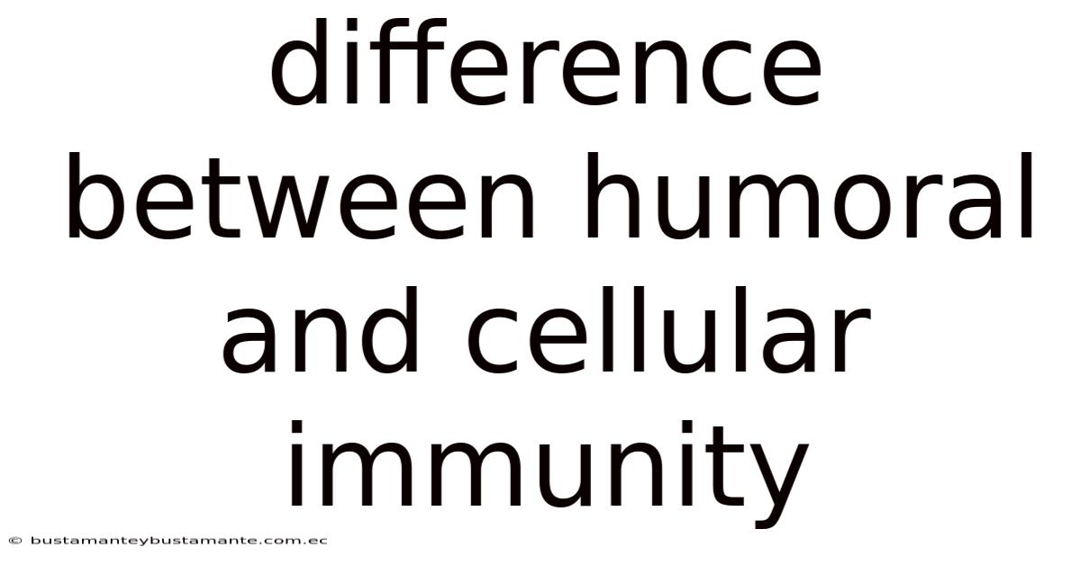 Difference Between Humoral And Cellular Immunity