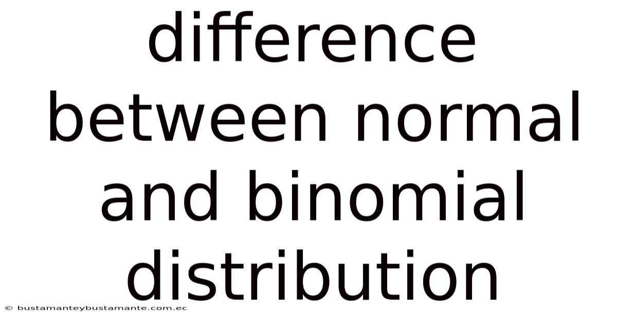 Difference Between Normal And Binomial Distribution