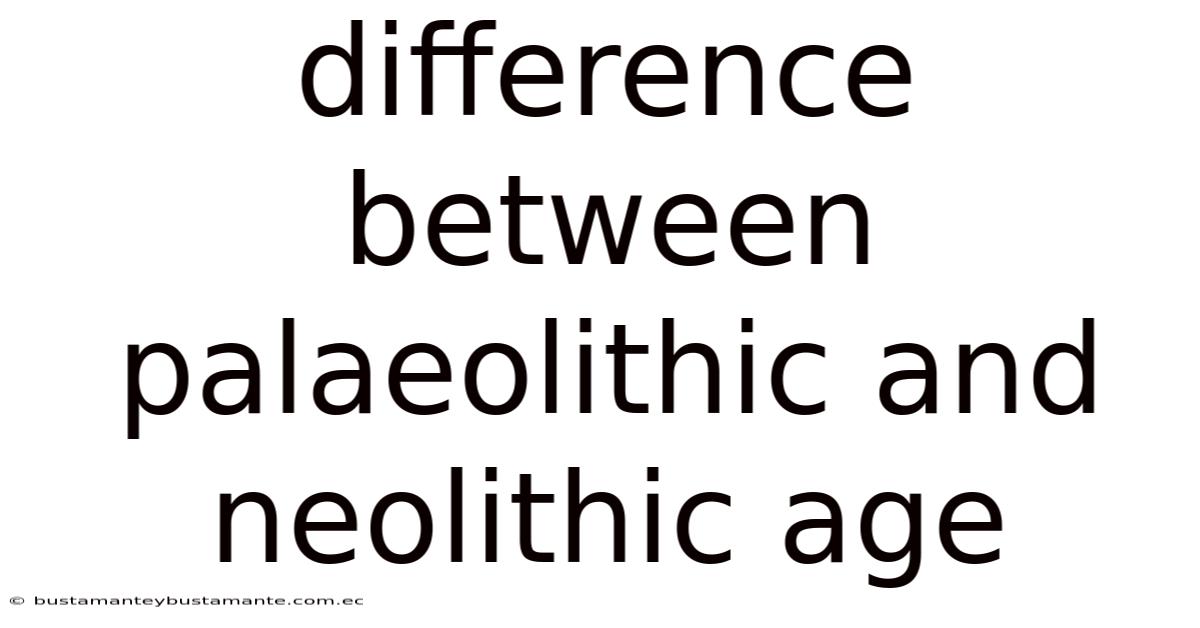 Difference Between Palaeolithic And Neolithic Age