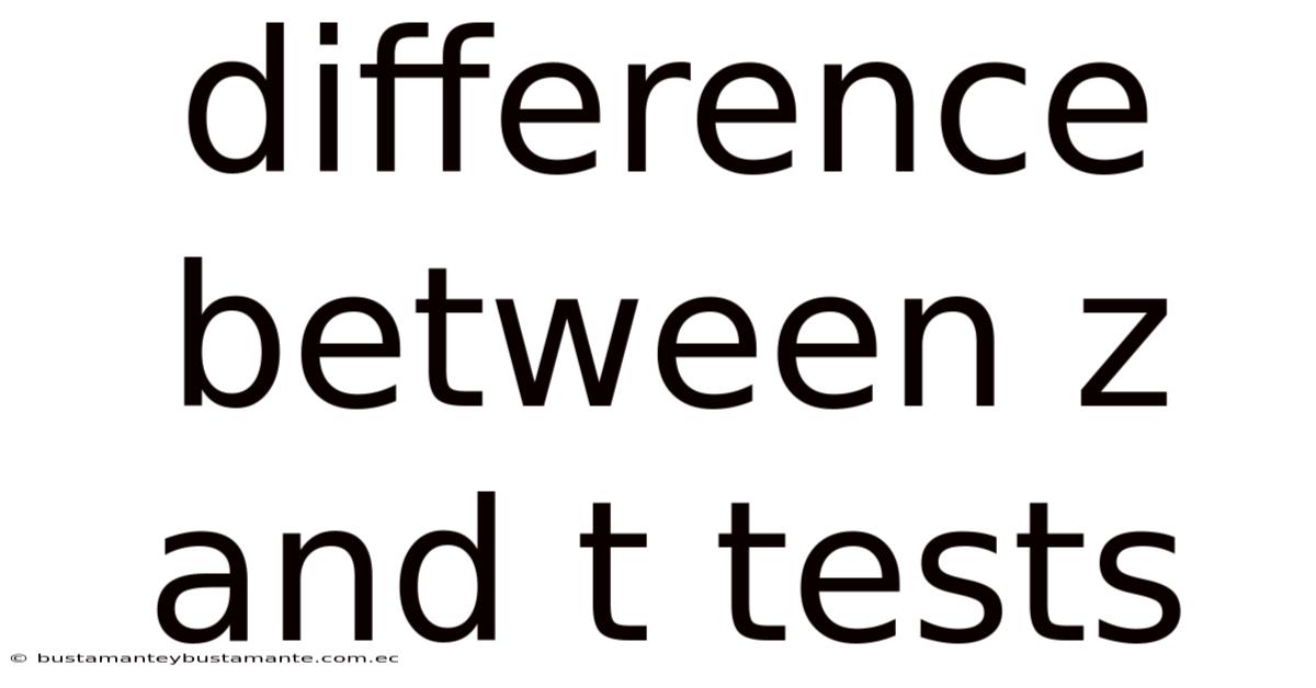 Difference Between Z And T Tests