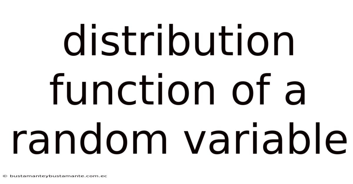 Distribution Function Of A Random Variable