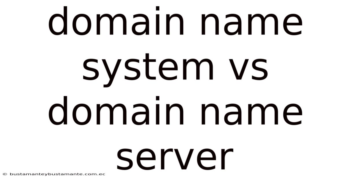 Domain Name System Vs Domain Name Server