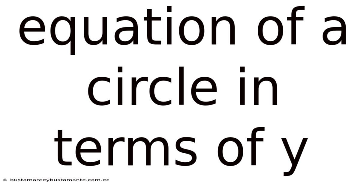 Equation Of A Circle In Terms Of Y