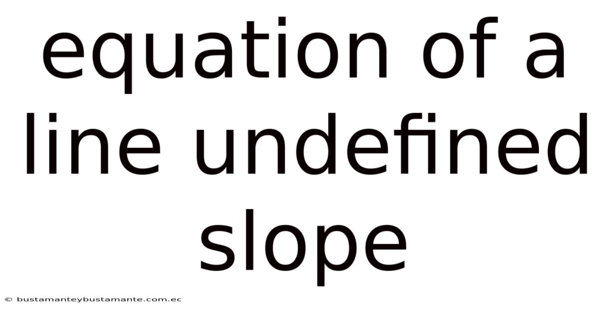 Equation Of A Line Undefined Slope