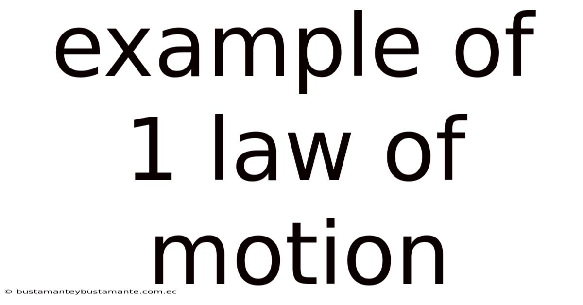 Example Of 1 Law Of Motion