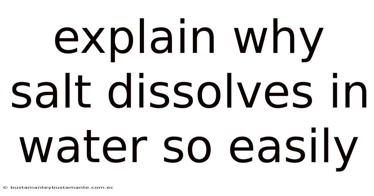 Explain Why Salt Dissolves In Water So Easily
