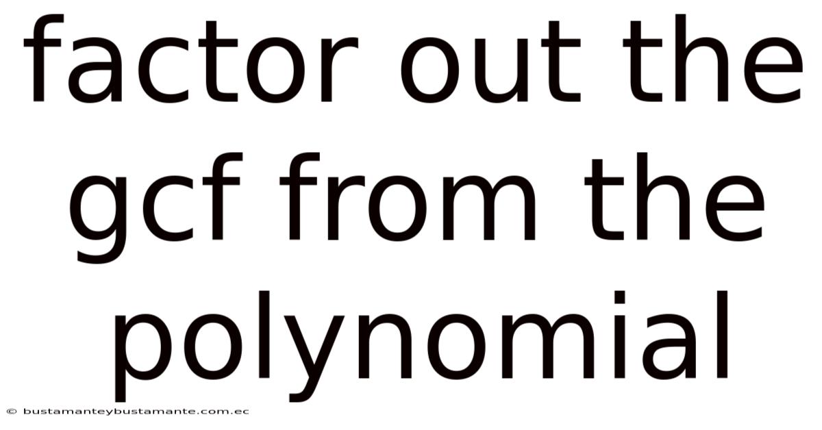 Factor Out The Gcf From The Polynomial