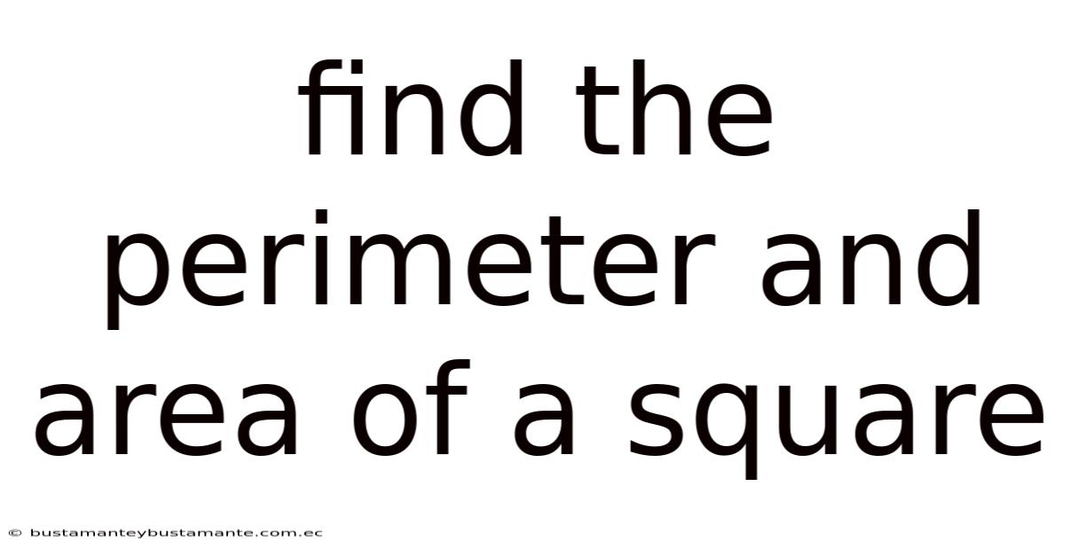 Find The Perimeter And Area Of A Square