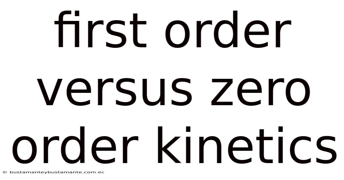 First Order Versus Zero Order Kinetics