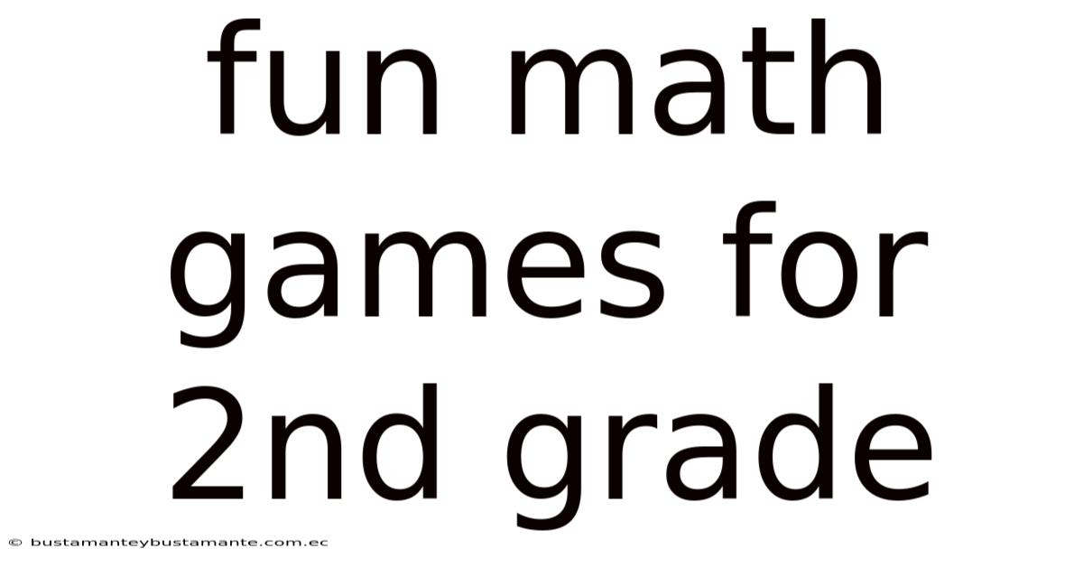 Fun Math Games For 2nd Grade