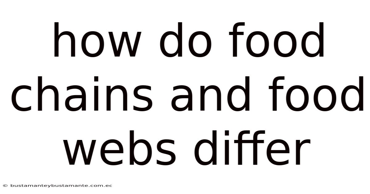 How Do Food Chains And Food Webs Differ