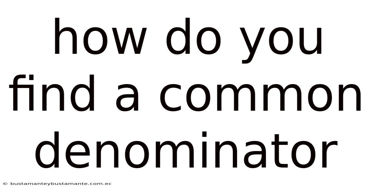 How Do You Find A Common Denominator