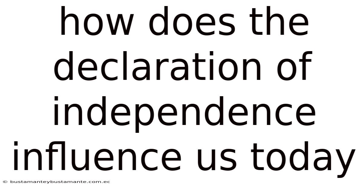 How Does The Declaration Of Independence Influence Us Today
