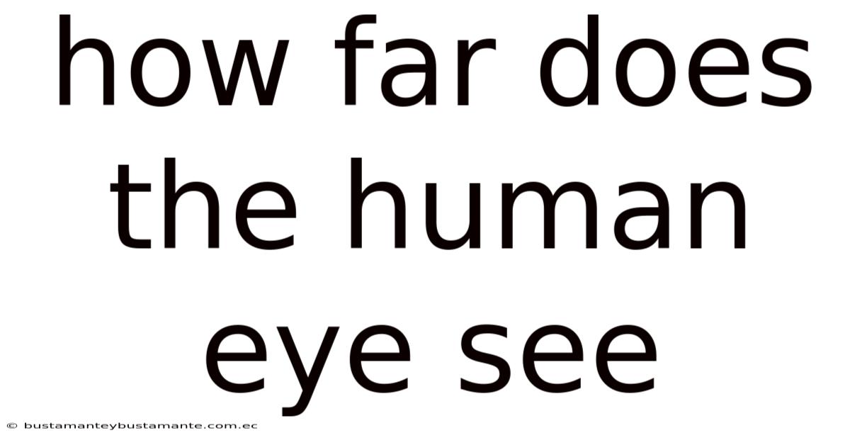 How Far Does The Human Eye See