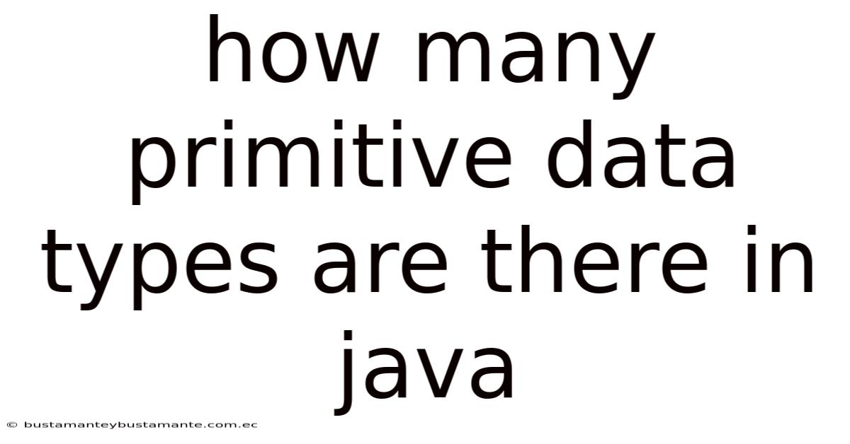 How Many Primitive Data Types Are There In Java