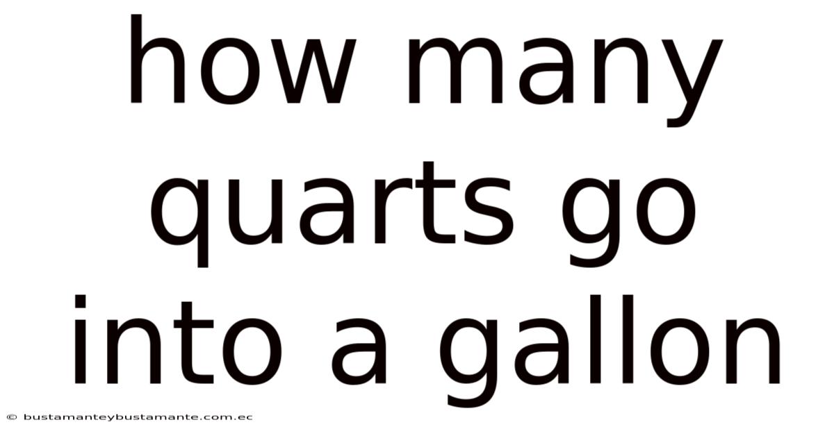 How Many Quarts Go Into A Gallon