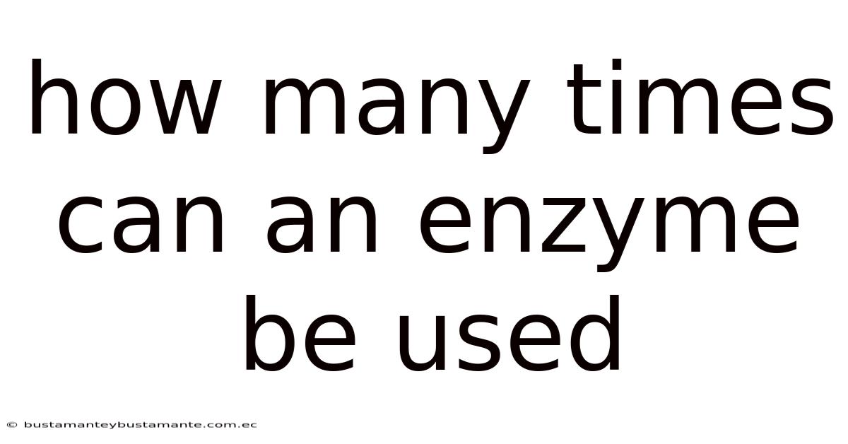 How Many Times Can An Enzyme Be Used