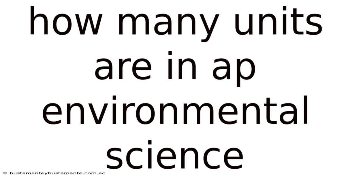 How Many Units Are In Ap Environmental Science