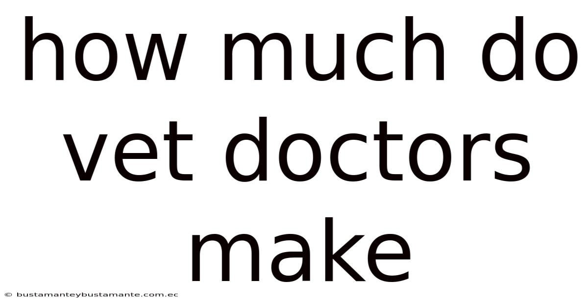 How Much Do Vet Doctors Make