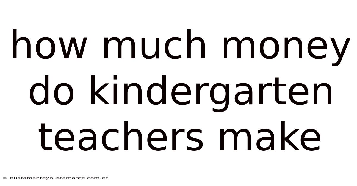 How Much Money Do Kindergarten Teachers Make