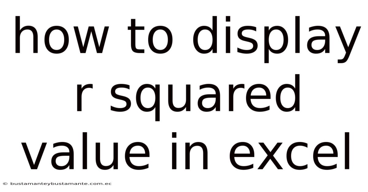How To Display R Squared Value In Excel