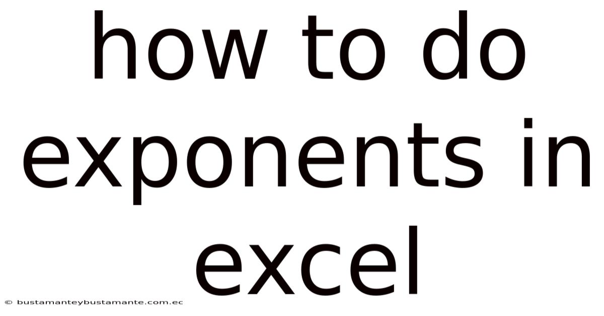 How To Do Exponents In Excel