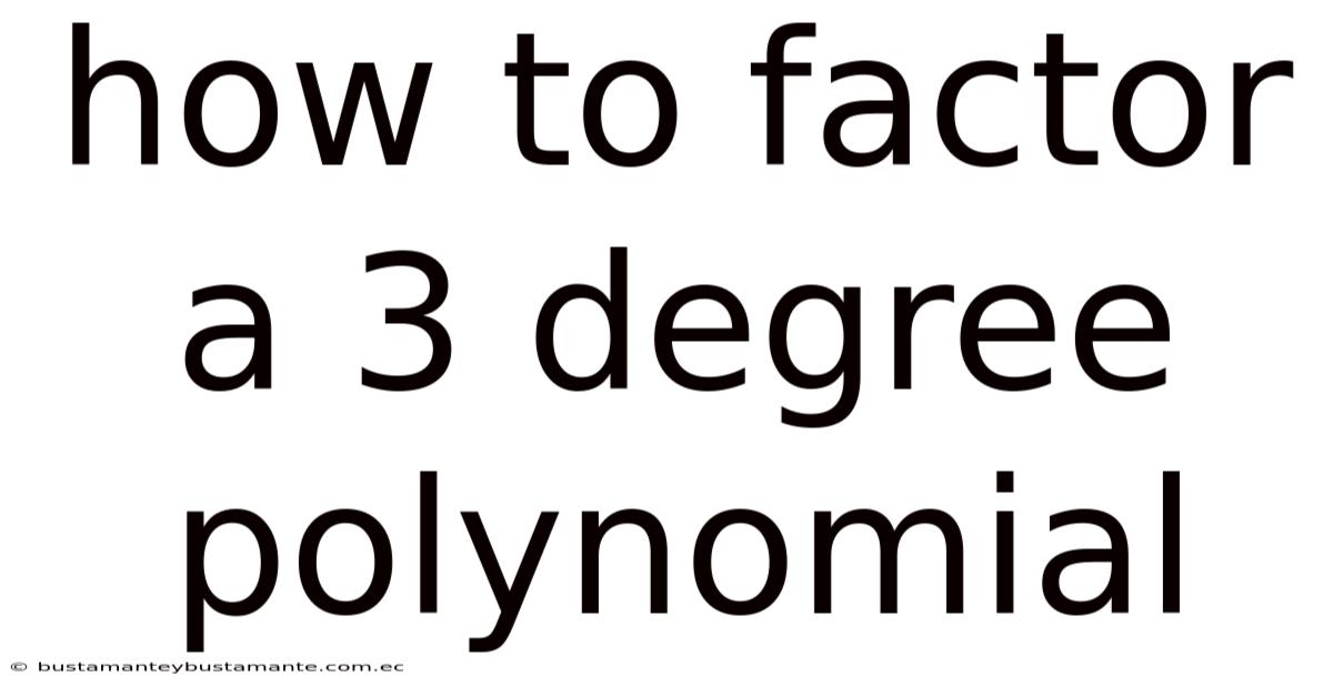 How To Factor A 3 Degree Polynomial
