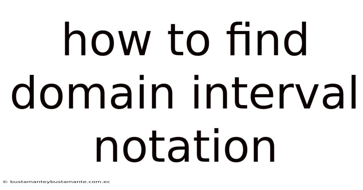 How To Find Domain Interval Notation