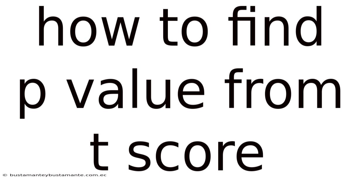 How To Find P Value From T Score