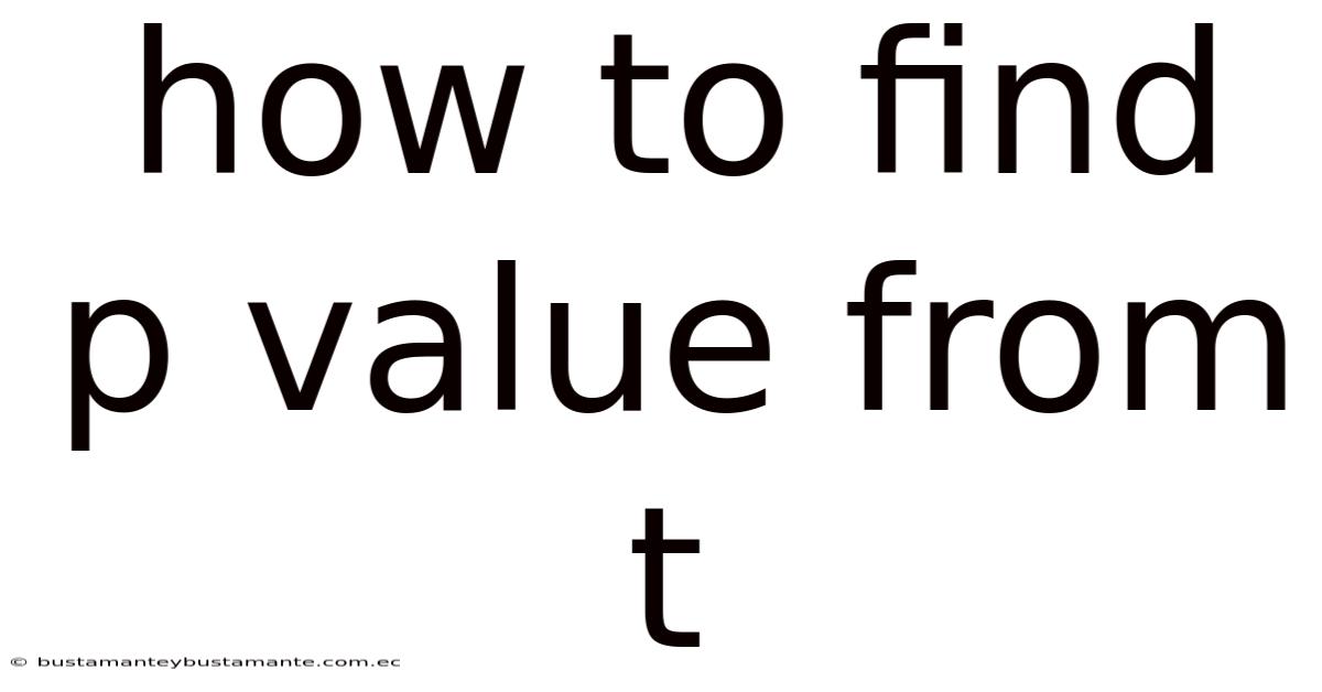 How To Find P Value From T
