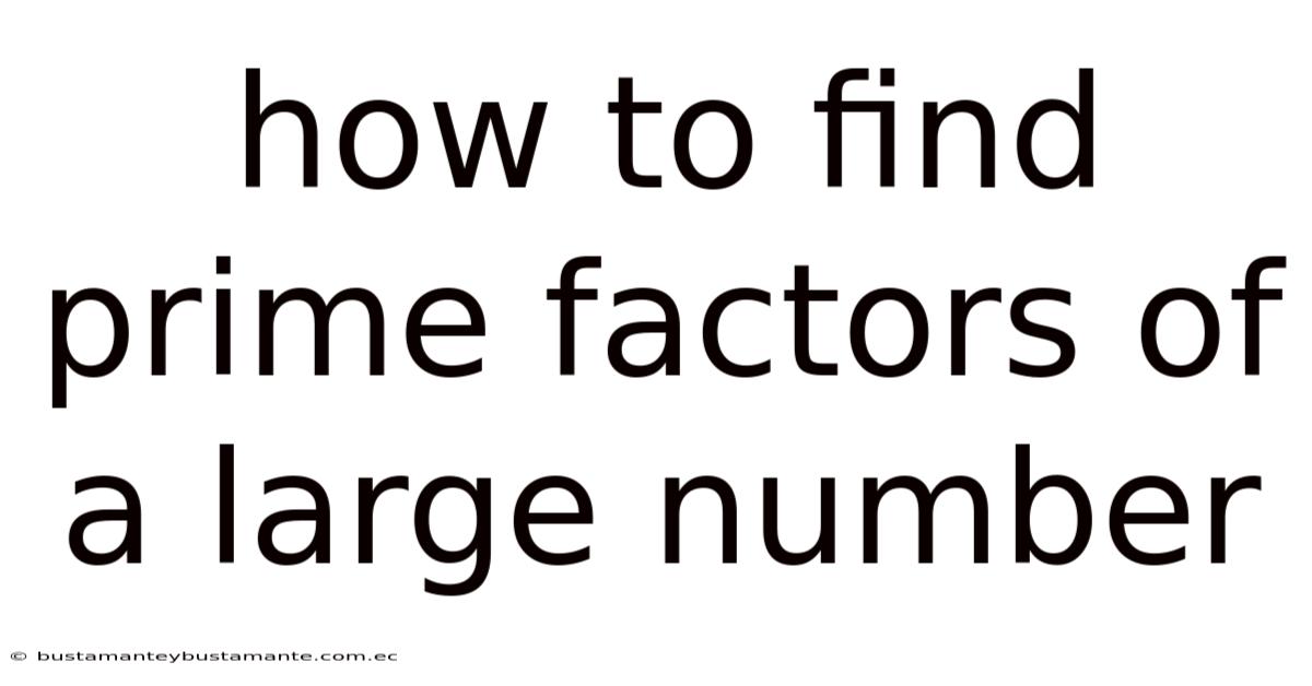 How To Find Prime Factors Of A Large Number