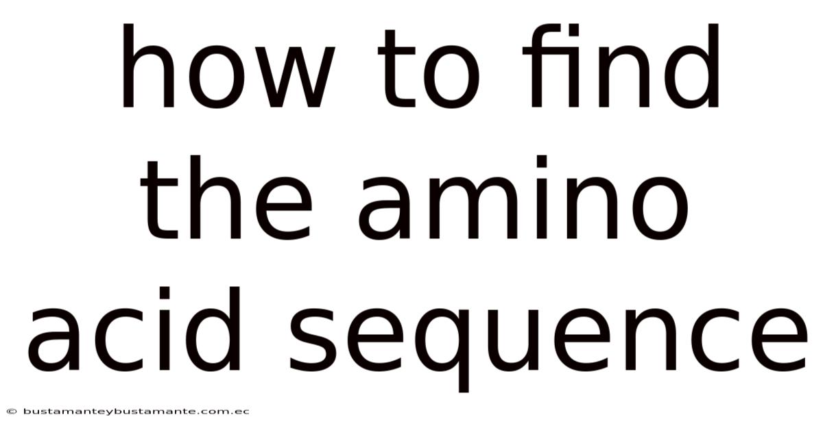 How To Find The Amino Acid Sequence