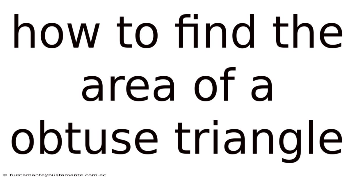How To Find The Area Of A Obtuse Triangle